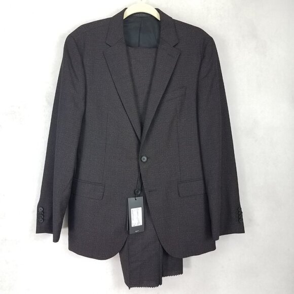 NEW BOSS Hugo Boss Men's Suit Blazer 40S Slim Fit Pants 38R Virgin Wool Brown - Picture 1 of 15